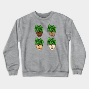 Multicultural Tropical Plant People with Tattoos and Septum Piercing Crewneck Sweatshirt